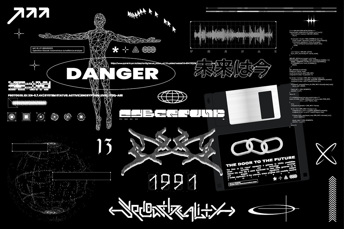Cyberpunk Tech HUD Vector Pack, an Object Graphic by SergeyBitos (Photo 3 of 6)
