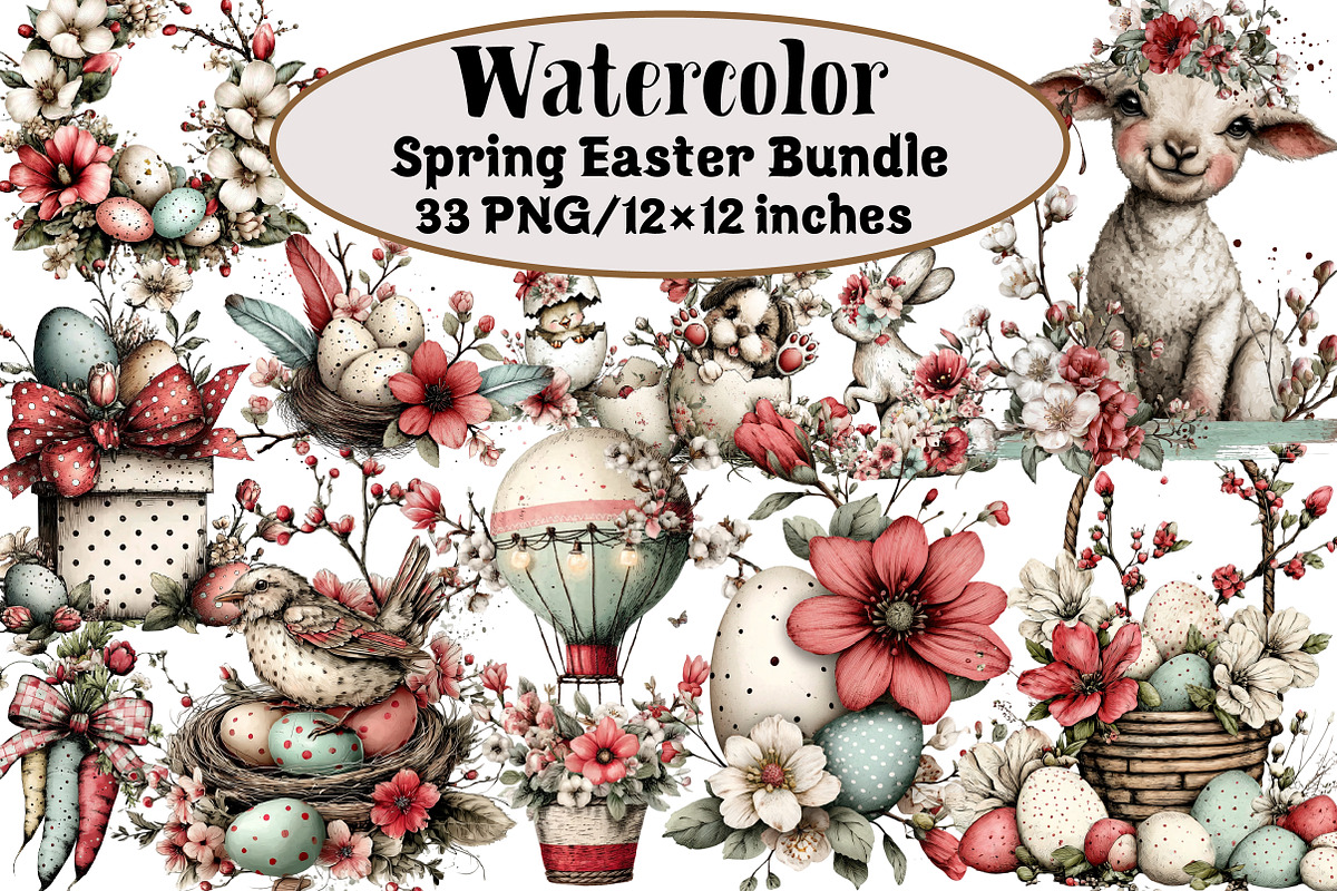 Spring Easter Bundle, an Illustration by Design Market (Photo 1 of 3)