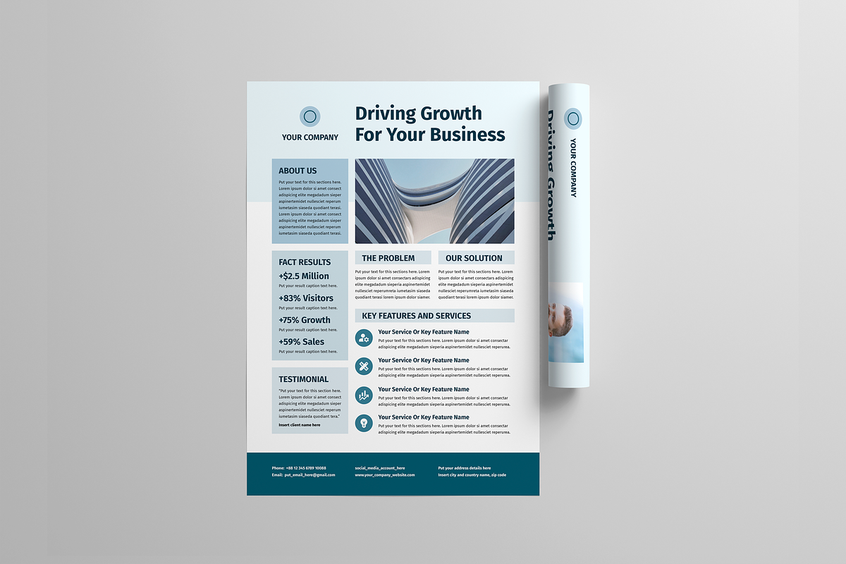 One Pager | Canva, MS Word, InDesign, a Flyer Template by Leaflove (Photo 4 of 5)