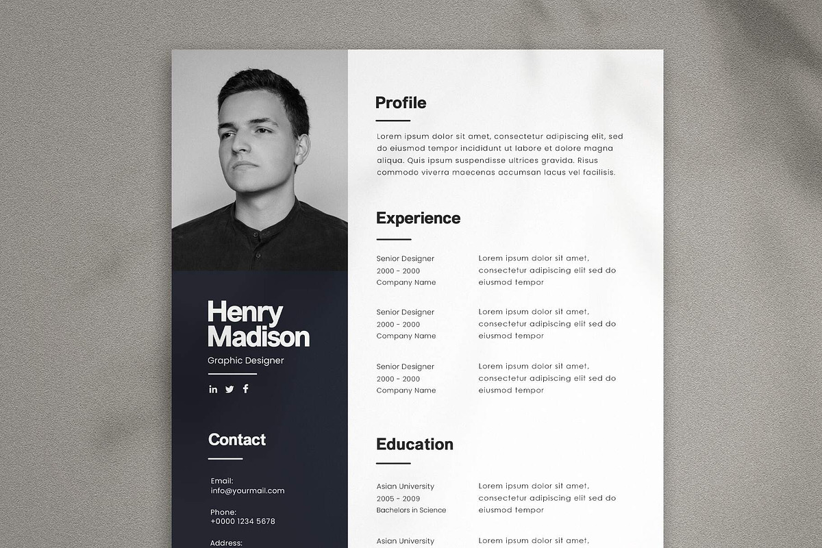 Minimal Resume, a Resume Template by Saman Osama (Photo 1 of 2)
