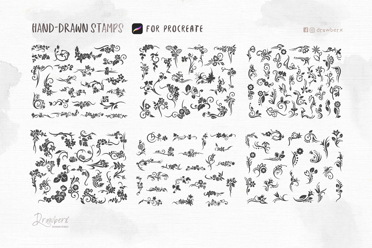 Stencil Procreate Stamp Brush 024, a Brushes & More by Drawberx (Photo 3 of 8)