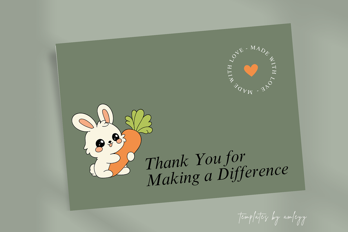Minimal Thank You Card Template, a Card Template by Elegant_Studio44 (Photo 5 of 6)