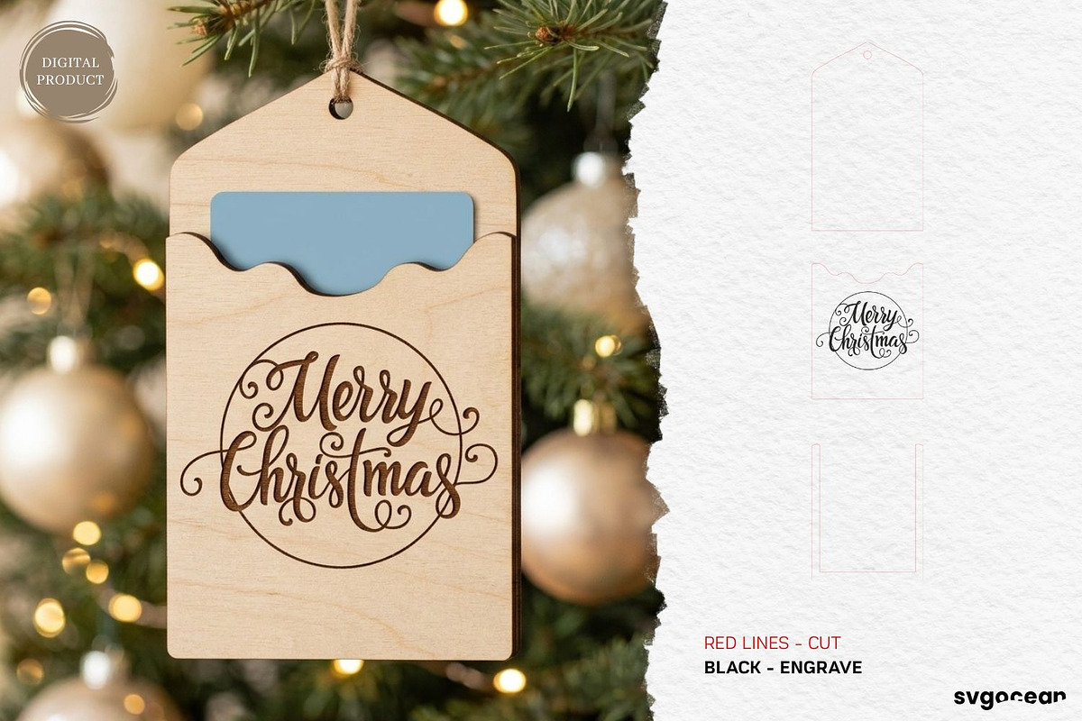 Christmas Card Holders SVG Bundle, a Decorative Illustration by svgocean (Photo 6 of 25)