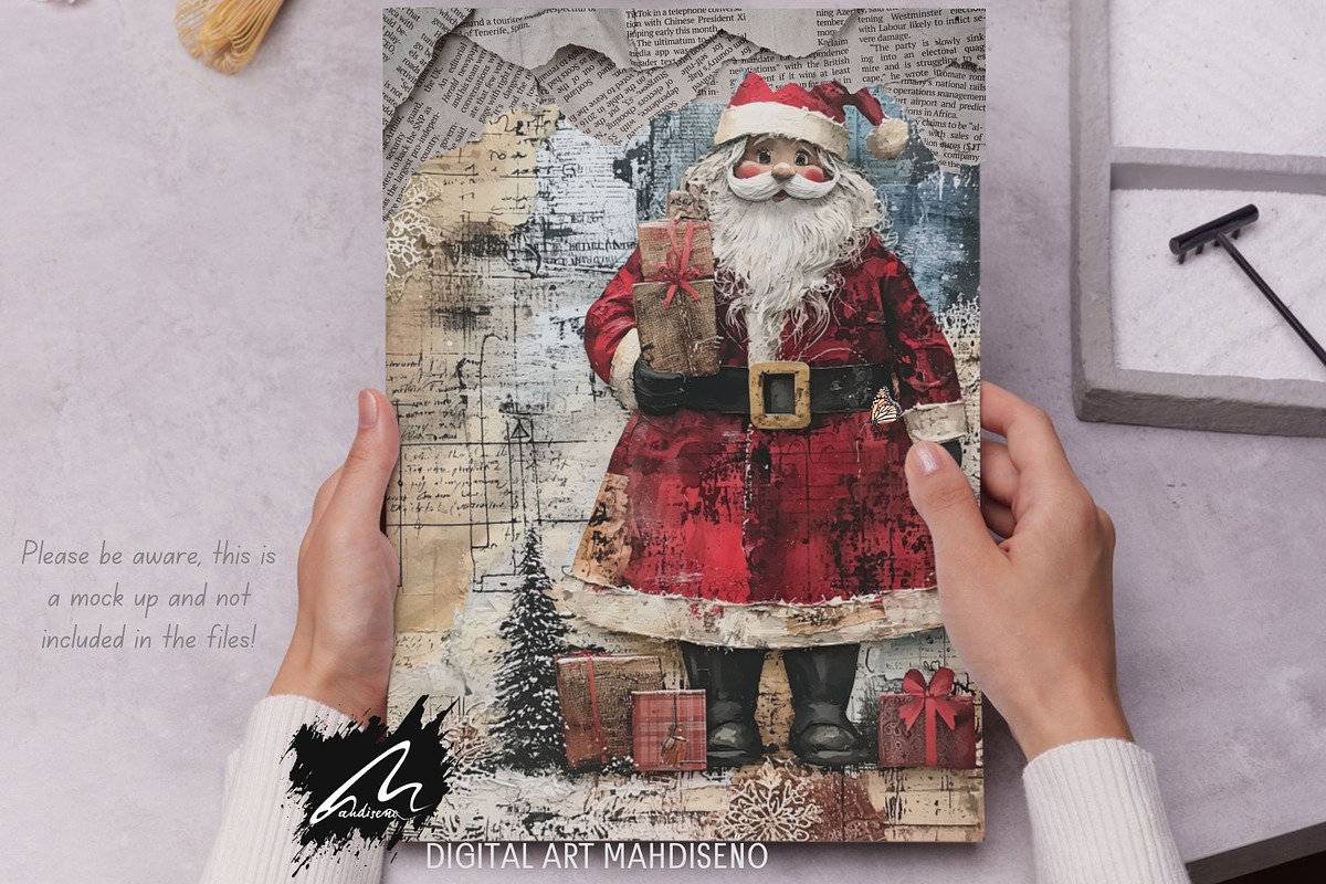 Cute Xmas Santa Claus Journal Pages, a Person Illustration by Digital Art Mahdiseño (Photo 6 of 10)