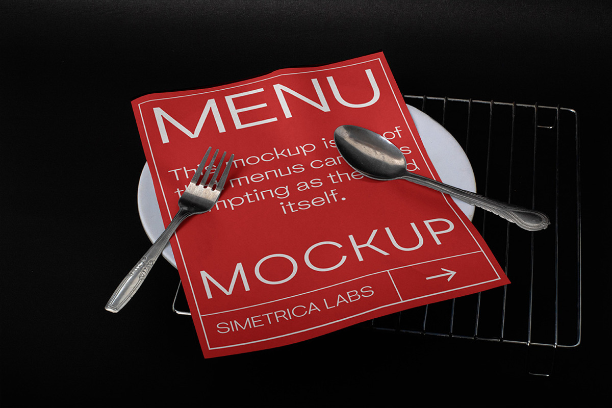 Menu Mockup - VOL 1, a Mockup by Simetrica Labs (Photo 3 of 4)