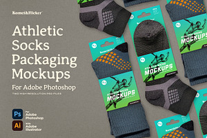 Athletic Socks Packaging Mockup, a Shirt Mockup by Komet & Flicker