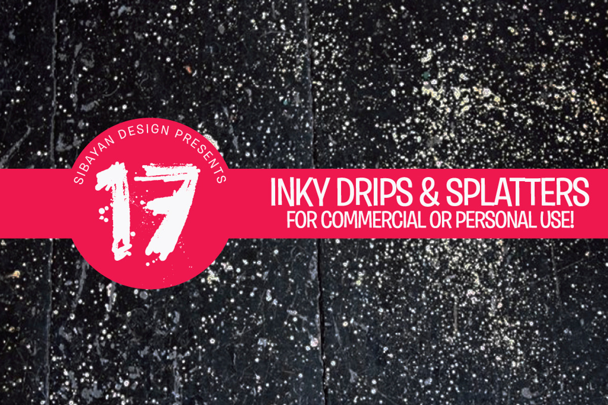 INKY DRIPS & SPLATTER, an Object Graphic by Electric Treehaus (Photo 1 of 4)