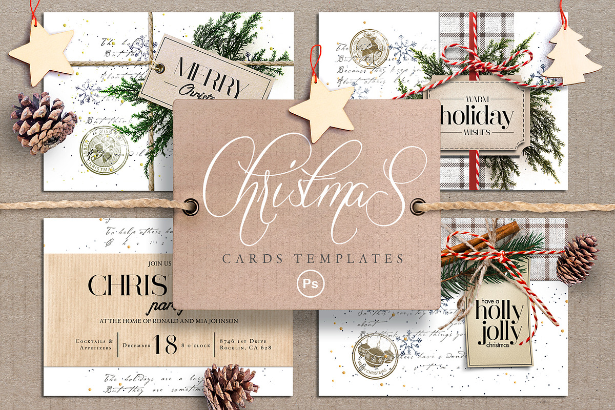 Vintage Christmas Invitation Cards, an Invitation Template by Marie T (Photo 1 of 7)