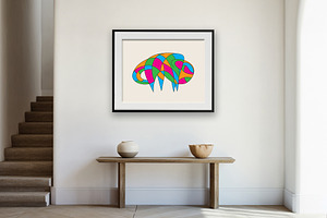 Abstract art bison in bright colors, an Animal Illustration by DutchDigitalDesign