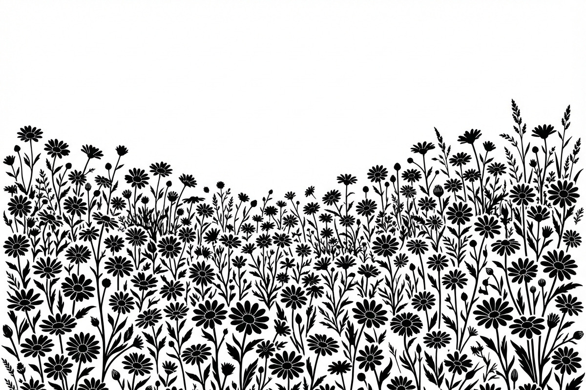 60 Daisy Flower Field Silhouette, a Seasonal Illustration by Amazin_art (Photo 24 of 28)