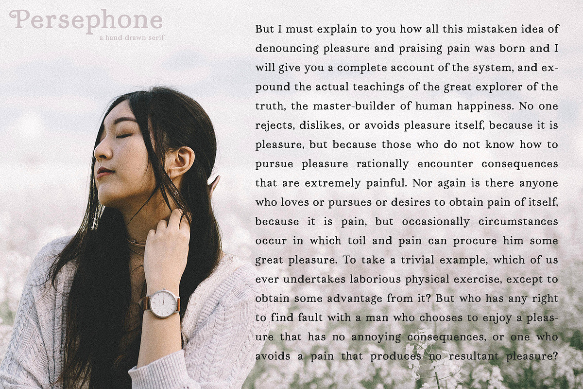 Persephone // A Hand-Drawn Serif, a Serif Font by Megs Lang (Photo 18 of 25)