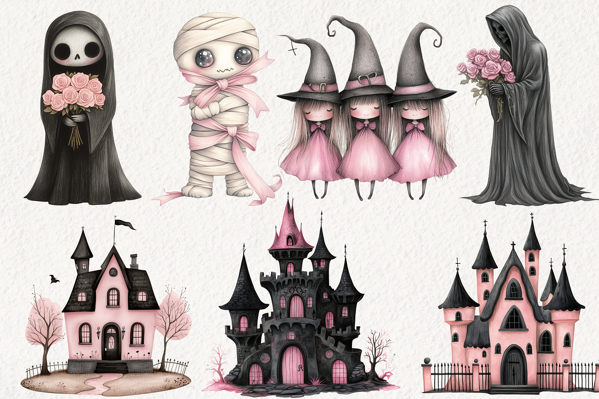 Sweet Halloween Clipart, an Illustration by NadiaTheronArt (Photo 4 of 5)