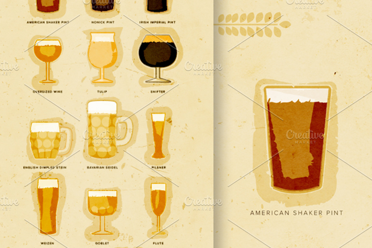 Beer Drinking Glasses, a Texture Illustration by James Madson
