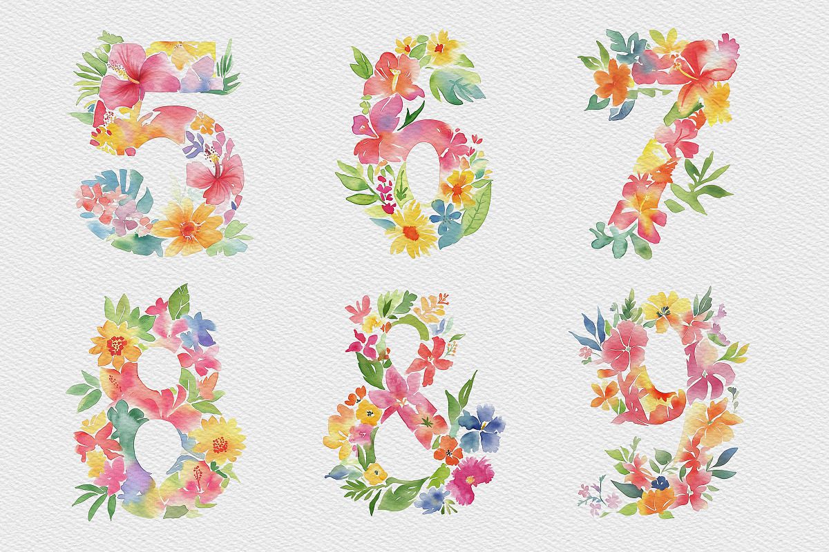 Watercolor Floral Alphabet, an Object Graphic by DesignRocket (Photo 7 of 8)