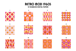 Retro Mod 1960s Digital Paper