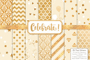 Gold Foil Digital Papers in Cream, a Pattern Graphic by Amanda Ilkov (Thumbnail 1 of 4)