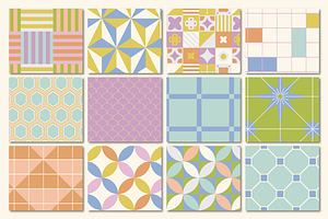 Sorbet Tiles Seamless Patterns