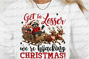 Funny Raccoon Christmas PNG, an Illustration by OK Design (Thumbnail 1 of 4)