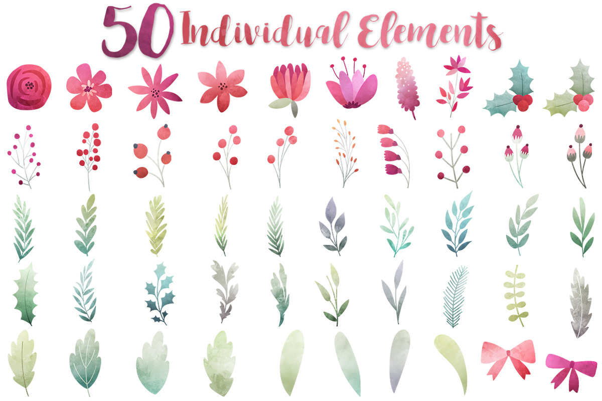 Watercolor Christmas Bundle, a Food Illustration by Kenna Sato Designs (Photo 5 of 5)
