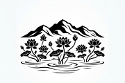 60 Lotus Mountain Harmony Silhouette, an Empty State Illustration by Amazin_art (Thumbnail 18 of 31)