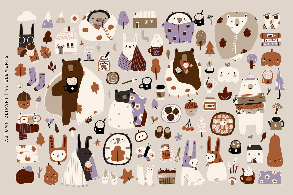 Autumn Forest graphic collection, an Animal Illustration by avdnadi (Photo 2 of 10)