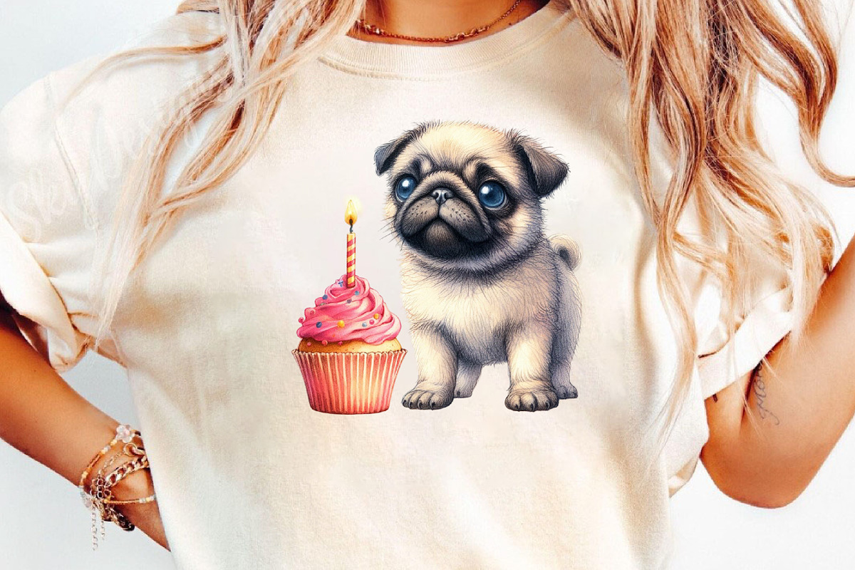 Funny Dog Birthday Clipart Set, an Animal Illustration by DreamCafeArt (Photo 7 of 8)