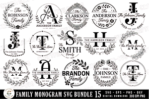 Family Monogram SVG Bundle, a Background Graphic by Design Station