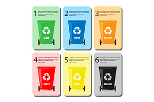 Recycle bins set, an Object Graphic by LongQuattroArt