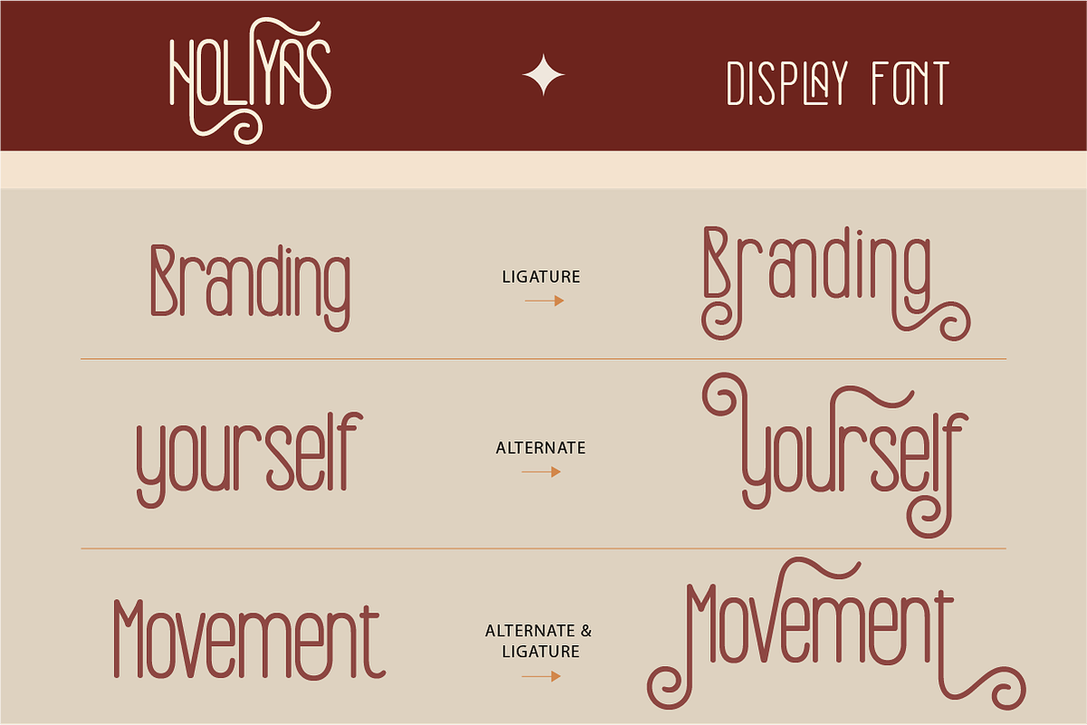 Holiyas, a Sans Serif Font by Burntilldead (Photo 8 of 12)