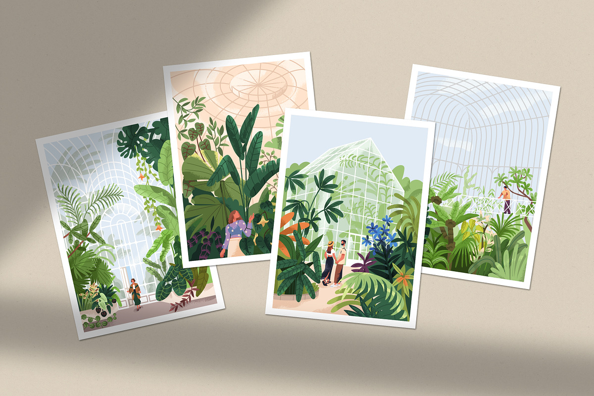 Botanical garden with green plants, a Person Illustration by Good Studio (Photo 12 of 13)