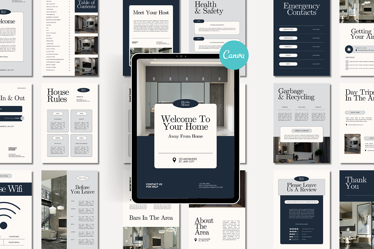 Airbnb Welcome Book Canva Template, a Stationery Template by Anna Design Studio (Photo 7 of 10)