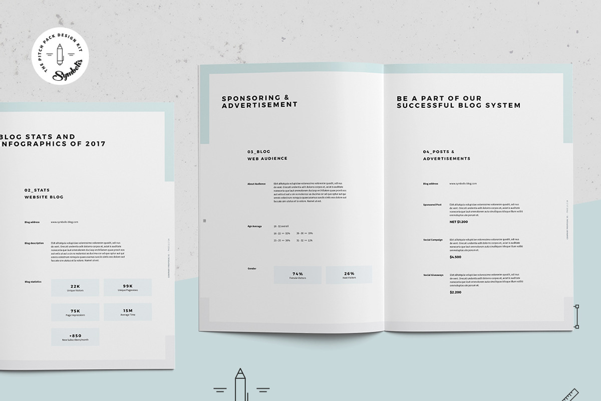 Symbolis Blogger Media Kit, a Stationery Template by Egotype (Photo 6 of 15)