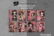 Pinkoween Whimsical Scrapbook Pages, a Seasonal Illustration by Digital Art Mahdiseño (Thumbnail 3 of 10)
