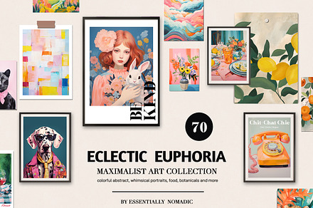 Vibrant Maximalist Wall Art Gallery, a Background Graphic by Essentially Nomadic