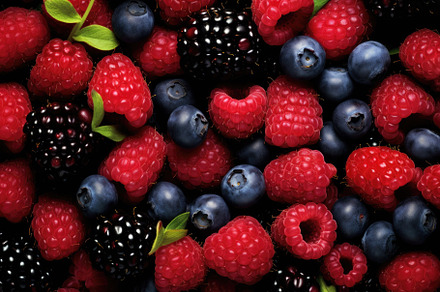Blackberries, raspberries and bluebe, a Photo by Iftikhar Alam
