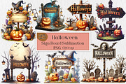 Halloween Sign Board Sublimation Png, an Illustration by Creative Art (Thumbnail 1 of 4)