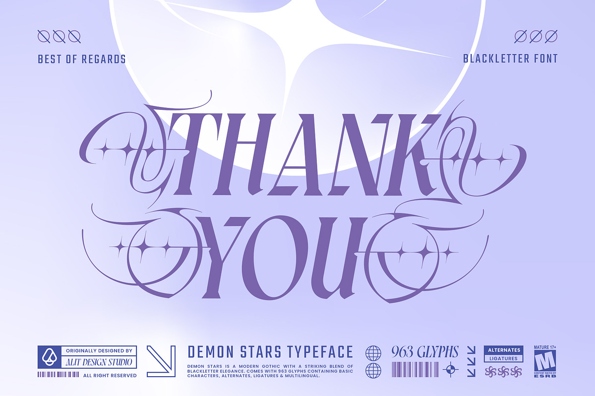 Demon Stars Typeface, a Blackletter Font by alit design (Photo 20 of 20)