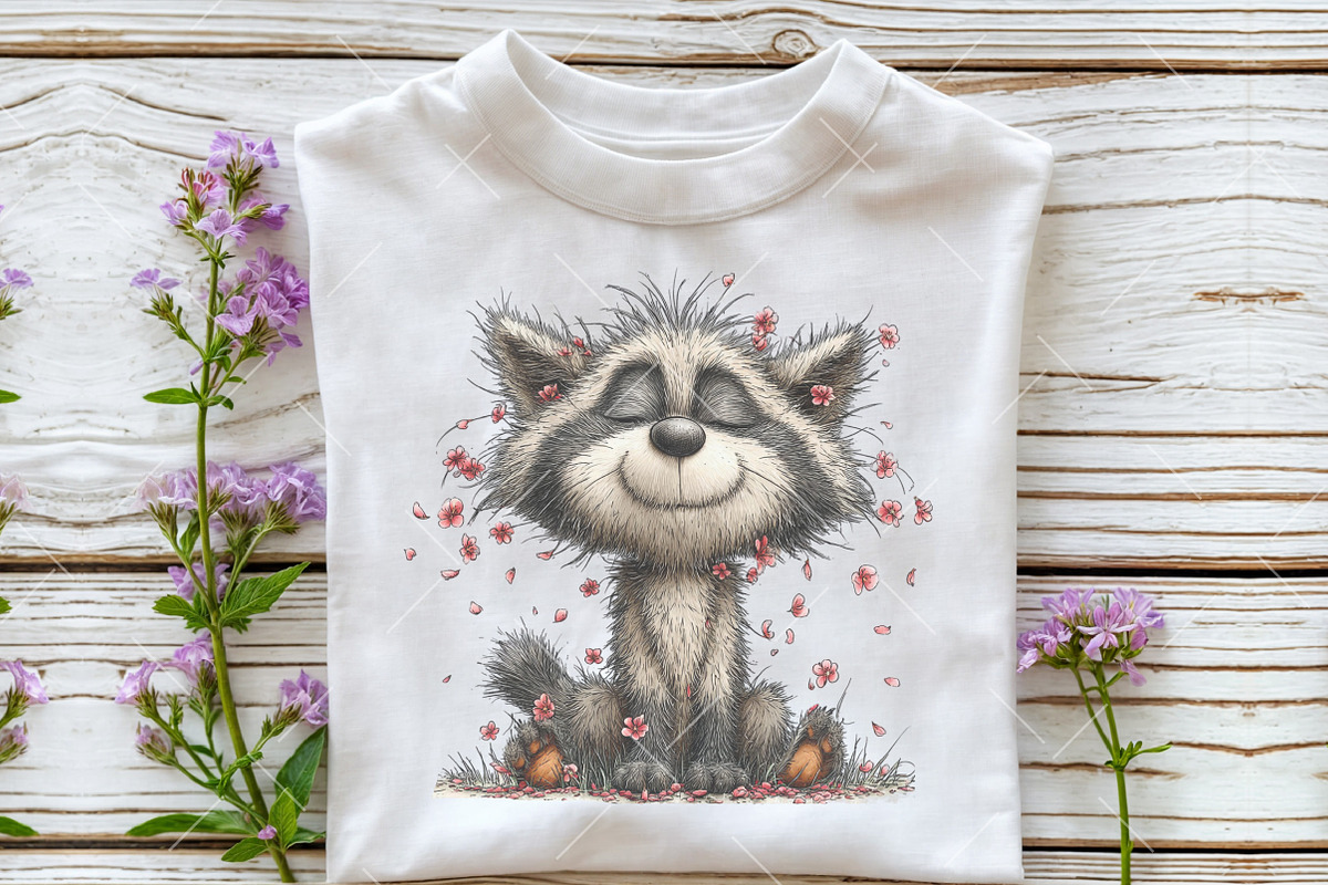 Whimsical Spring Raccoon Clipart, an Illustration by OK Design (Photo 6 of 6)