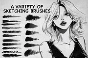 80 Daily Sketch Procreate Brushes, a Brush Add-On by Nuclear Brushes (Thumbnail 6 of 7)