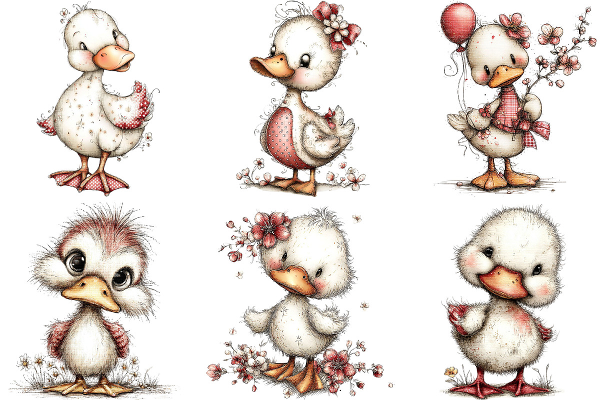 Whimsical Spring Duck Clipart, an Illustration by Designking (Photo 5 of 5)