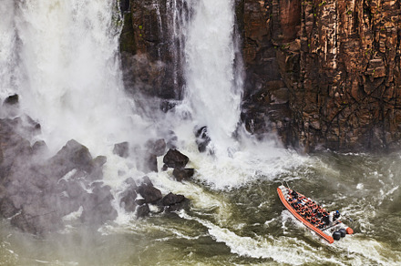 Tourist speed boat at Iguazu Falls