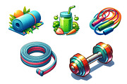 Gym Workout Sublimation Clipart, an Illustration by DreamArtGraphic (Thumbnail 3 of 4)