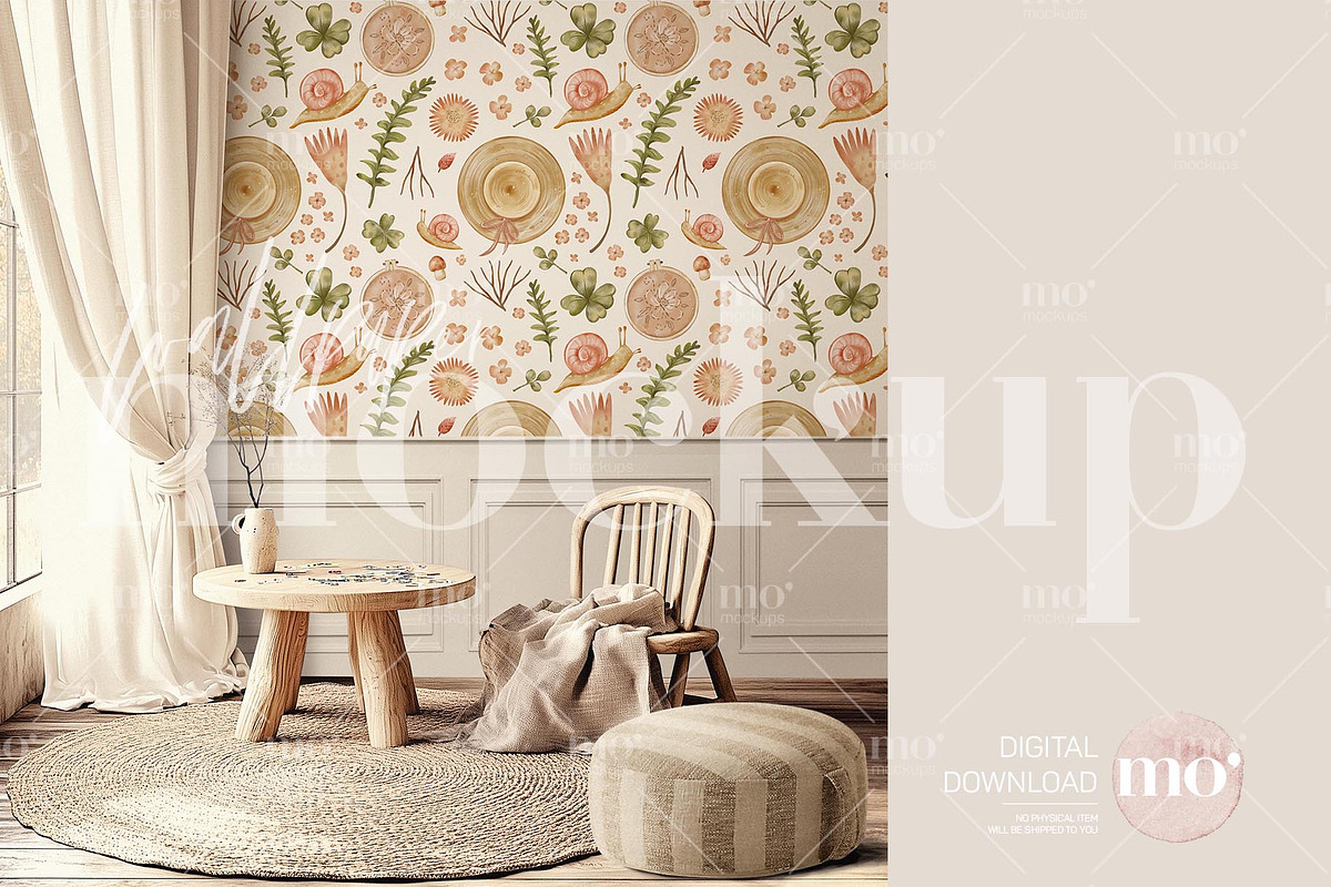 Nursery Wallpaper Mockup, a Product Mockup by MoMockups (Photo 4 of 4)