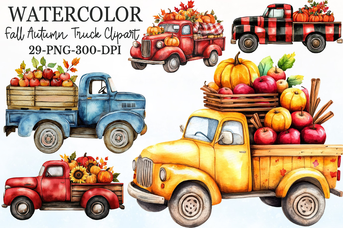 Fall Autumn Truck Clipart, an Illustration by Rose Art (Photo 1 of 4)