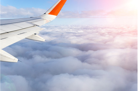 wing of the plane on the background, a Transportation Photo by darksoul72