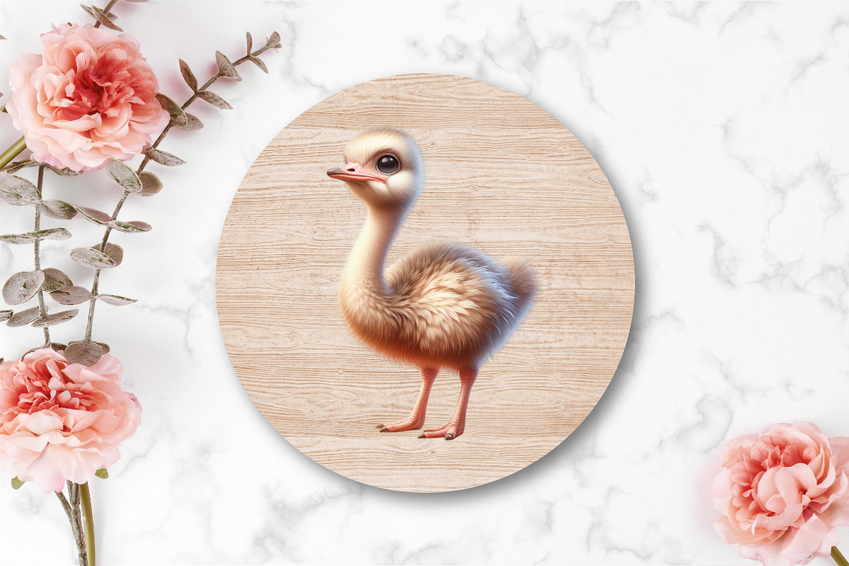 Watercolor Cute Baby Ostrich Clipart, an Illustration by CraftArtStudio (Photo 4 of 5)