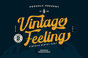 Vintage Feeling, a Script Font by Vintage Division (Thumbnail 1 of 10)