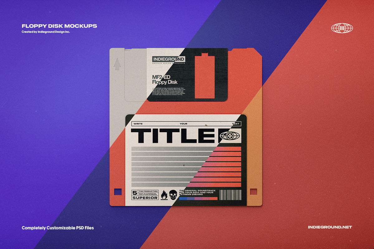 Floppy Disk Mockups, a Product Mockup by Indieground Design Inc. (Photo 5 of 5)