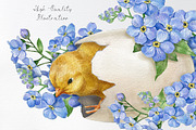 Watercolor spring easter clipart, a Seasonal Illustration by yana.fefelova (Thumbnail 4 of 5)