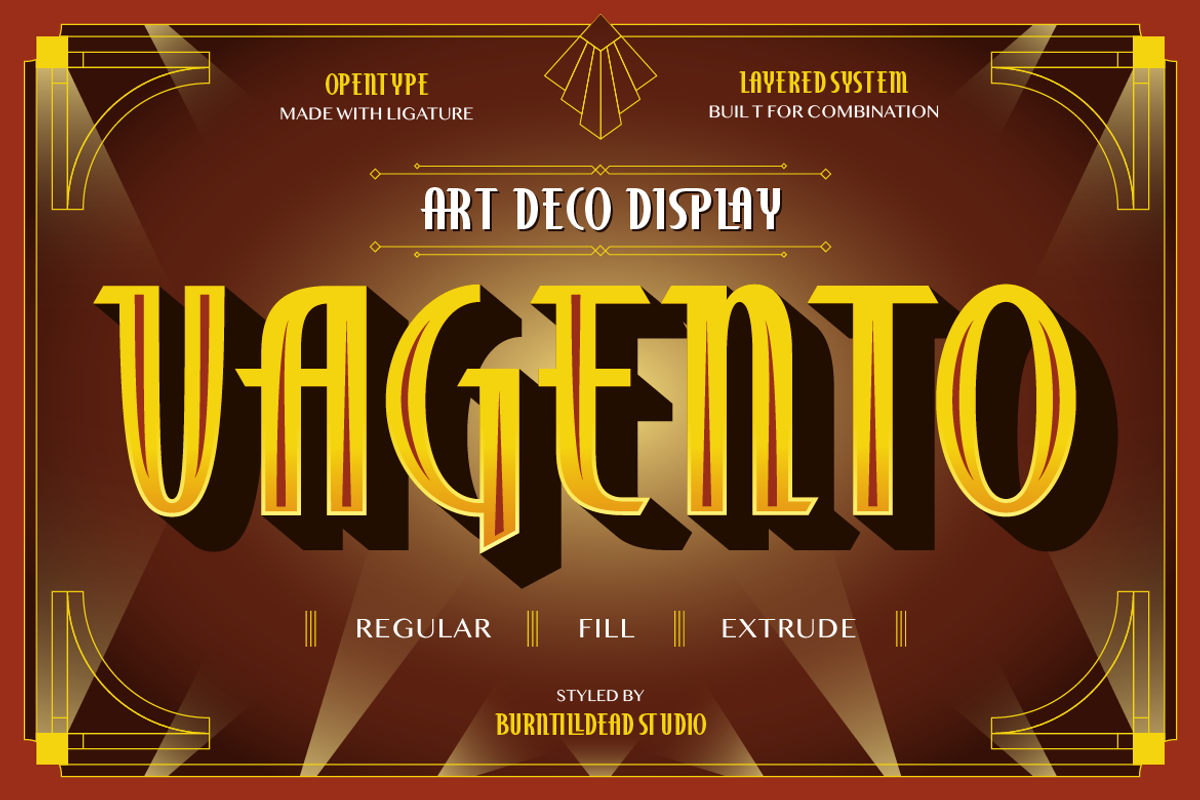 Vagento, a Sans Serif Font by Burntilldead (Photo 1 of 12)